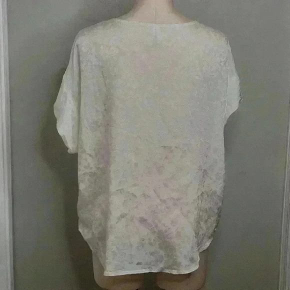 Anthropologie Ivory Wedge Short Sleeves Carson Pocket Floral Boho Top Size M - Picture 6 of 9